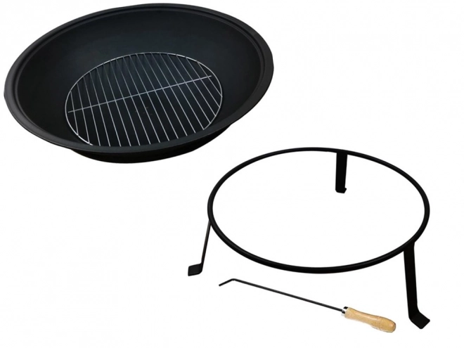 Groot tuinhaard met grill en standaard