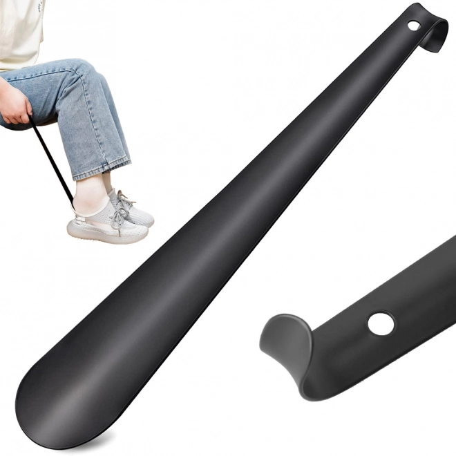 Metalen schoenlepel met lange haak