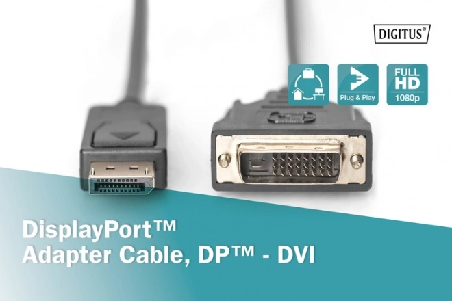 DisplayPort naar DVI-D kabel met vergrendeling 2m