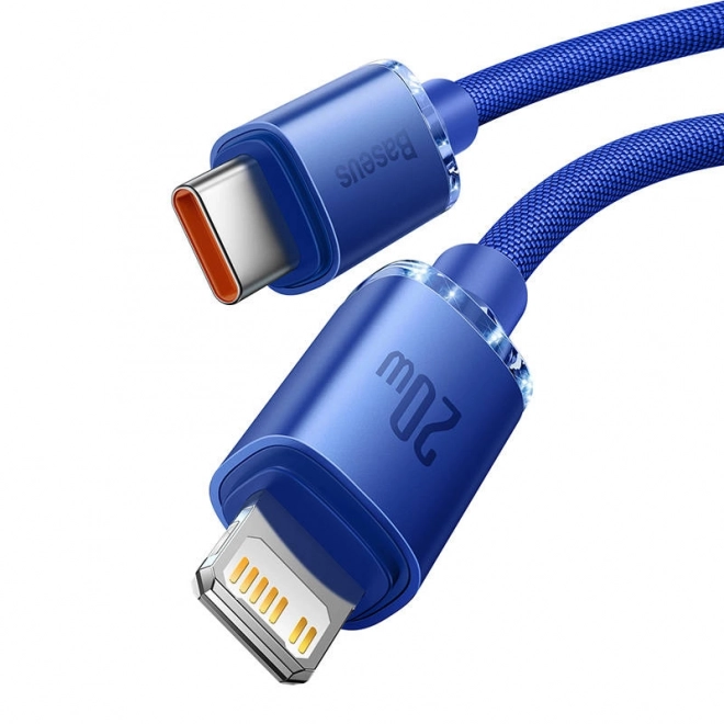 Baseus Crystal Shine kabel USB-C naar Lightning 20W PD 2m blauw