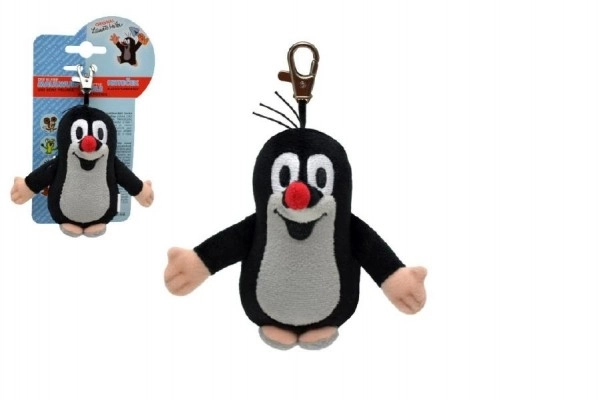 Mol met karabijnhaak pluche 10cm op kaart