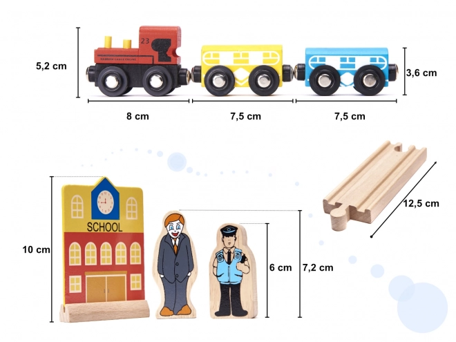 Houten treinspeelbaan - 70 stukken