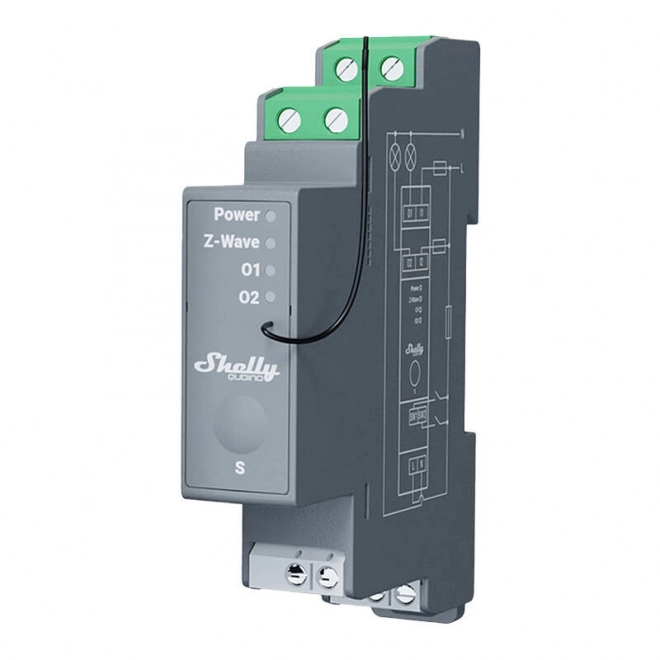 Shelly Qubino Pro tweekanaals relais op DIN-rail
