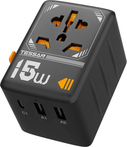 TESSAN reisadapter met USB-A en USB-C