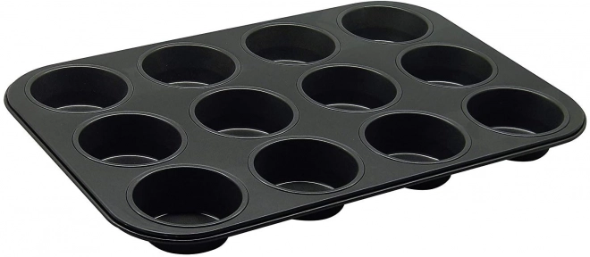 Teflon bakvorm voor muffins met 12 siliconen bakvormpjes