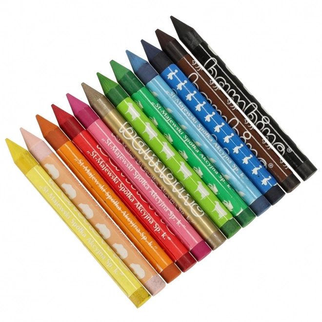 Grafietkleurige waskrijtjes Bambino - 12 stuks