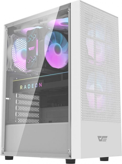 computerbehuizing darkflash a290, wit, met gehard glas en 3 ventilatoren