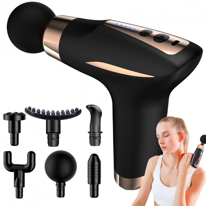Multifunctioneel massagepistool met 6 opzetstukken