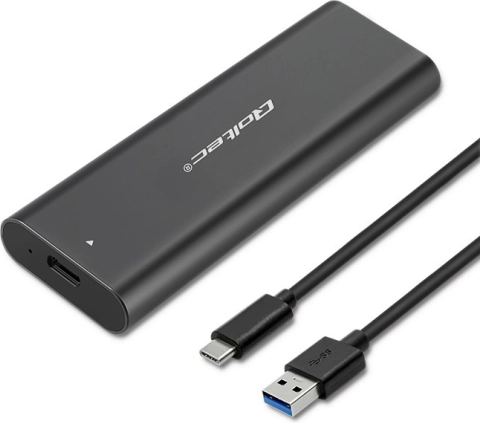 Externe aluminium behuizing voor M.2 SATA SSD (NGFF) met USB‑C, Qoltec