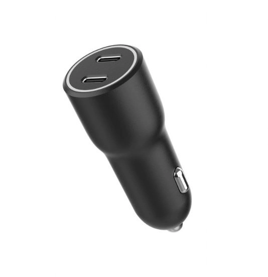 Autolader met 2x USB-C PD 40W zwart