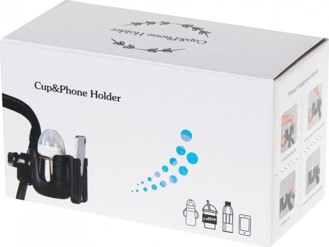 Universele houder voor fles en telefoon voor kinderwagen of fiets 2-in-1