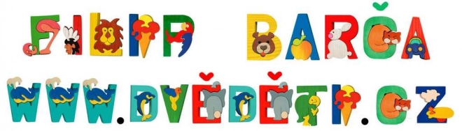 Houten letter A met autootje voor kinderen