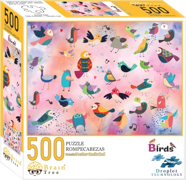 Puzzle Brain Tree Sprookjesachtige Vogels 500 Stukjes