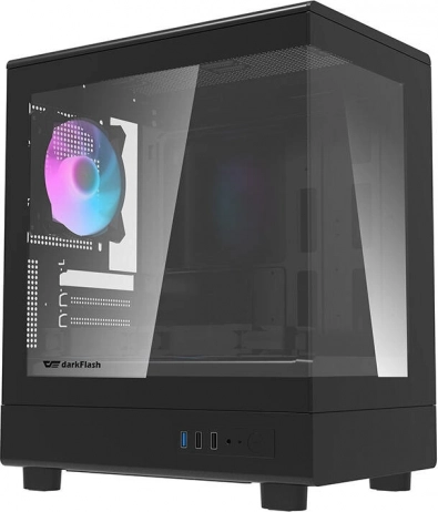 darkFlash computerbehuizing met 3 aRGB-ventilatoren (zwart)