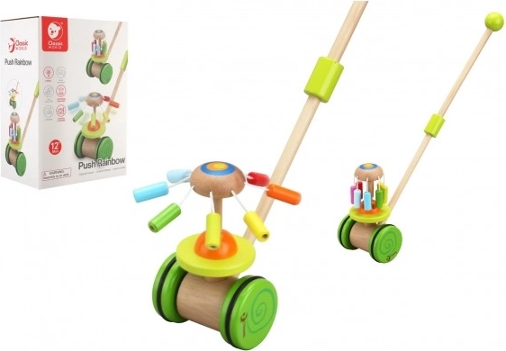 Houten kleurrijke duwwagen voor kinderen Classic World