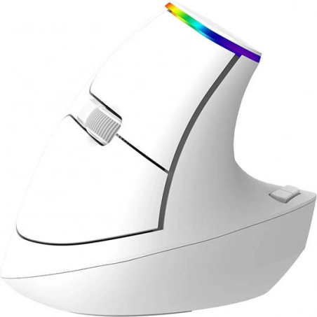 Draadloze verticale muis Delux M618C RGB wit