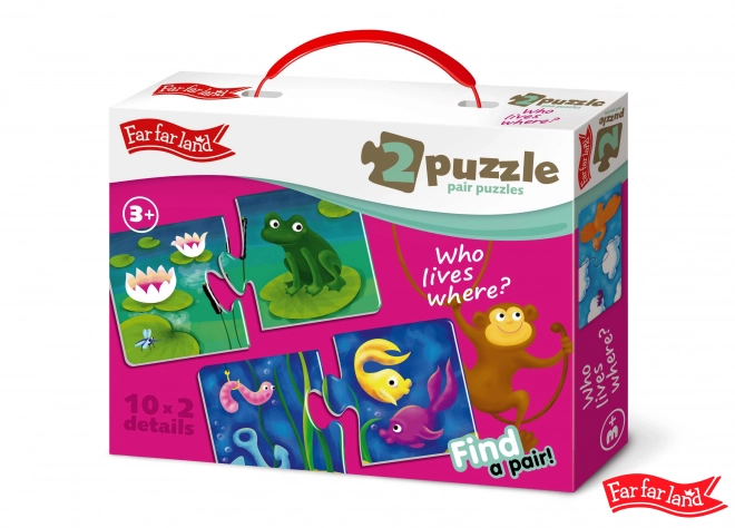 Puzzel Het combineren van dierenhuizen Ver Ver Land - 10 afbeeldingen