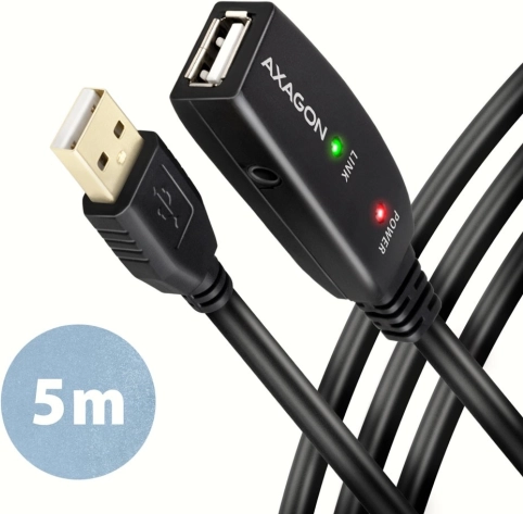 Actieve USB 2.0 verlengkabel AXAGON 5 m