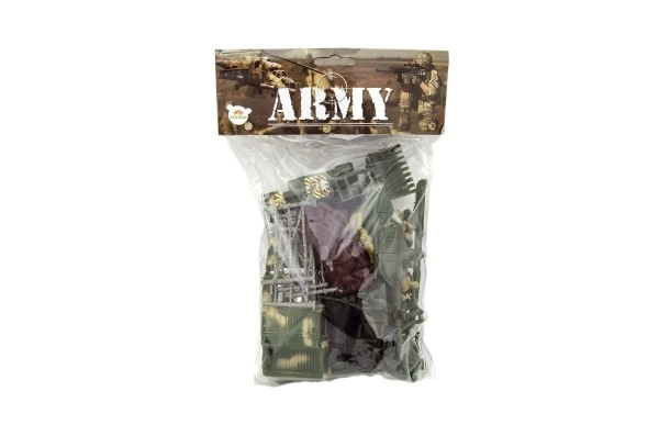 Set soldaten met accessoires plastic CZ design op kaart 18x26cm