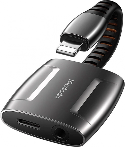 Lightning-naar-Lightning en AUX mini‑jack 3,5 mm adapter Mcdodo zwart