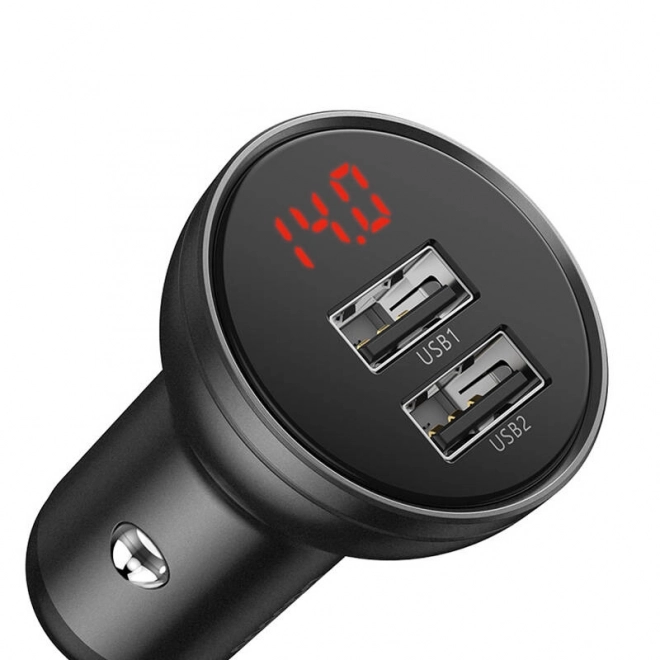 Autolader Baseus met display 2x USB