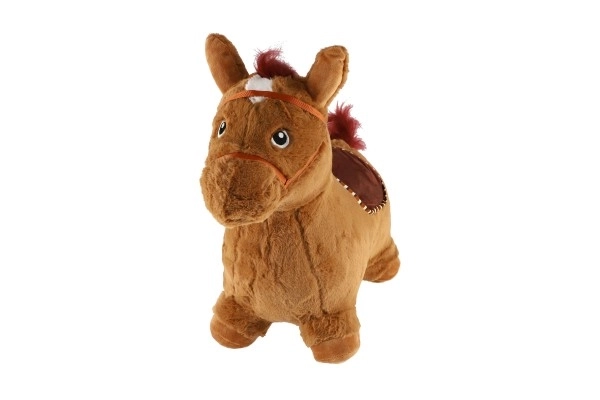 Hobbelpaard bruin pluche paard met effecten