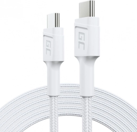 oplaadkabel USB‑C naar USB‑C 2 m, 60 W Power Delivery, QC 3.0, wit