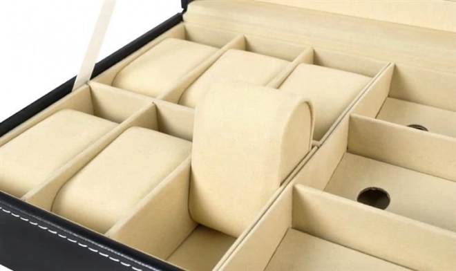 Elegante zwarte organizer voor horloges en brillen