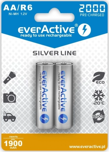 oplaadbare batterijen AA R6 2000 mAh ready to use, 2 stuks