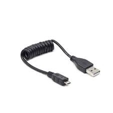 USB-kabel AM-Micro Spiralen 20-60cm