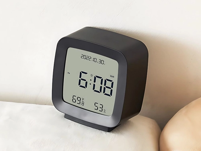 Digitale wekker met LCD-scherm en temperatuur- en vochtigheidsmeting