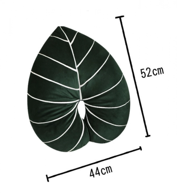 Decoratief pluche kussen in de vorm van een blad