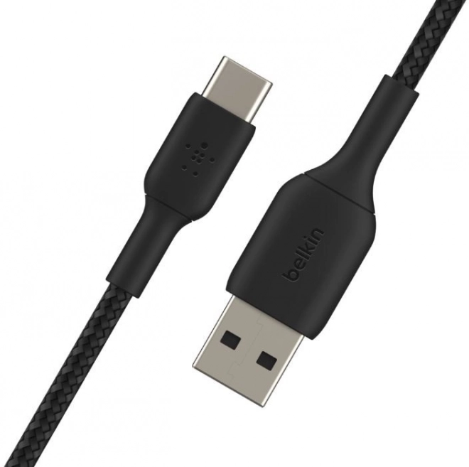 Gevlochten kabel USB-C naar USB-A 2m zwart