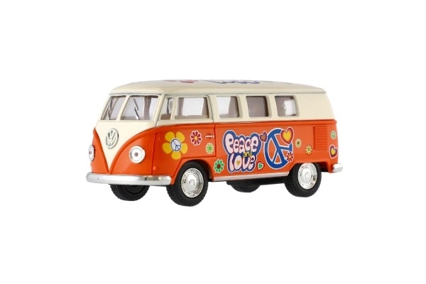 Bus Kinsmart VW Klassiek metaal/plastic 13 cm met terugtrek