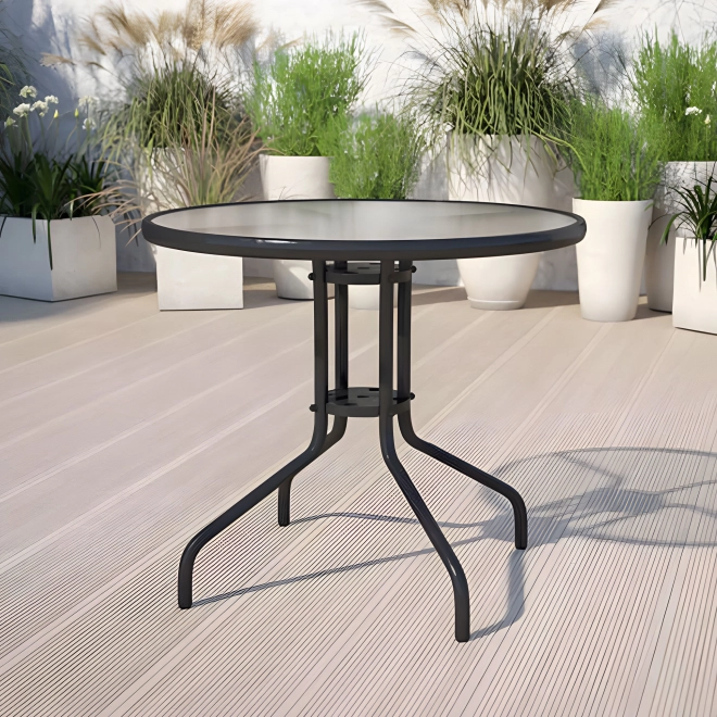 Ronde tuintafel 80 cm met parasolgat