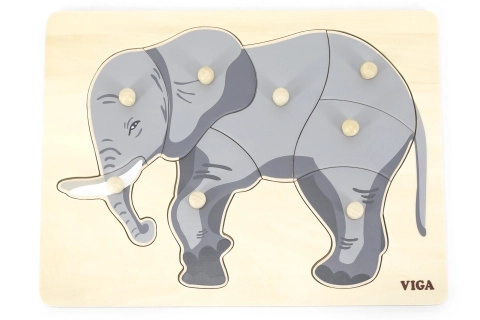 Houten Montessori Inlegpuzzel Olifant
