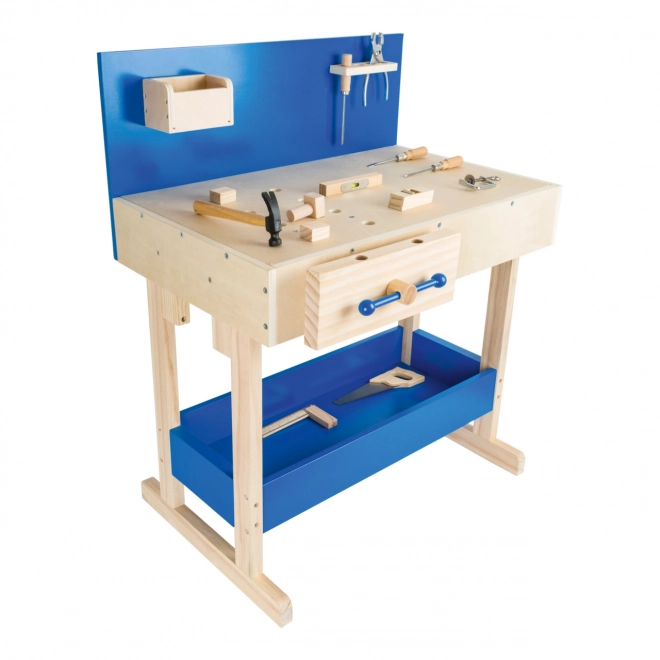 Kleine Voet Kinderwerkbank blauw met accessoires