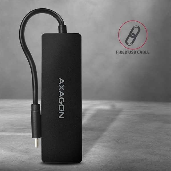 Axagon Slim USB Hub met 4 USB-poorten USB 3.2 Gen 1 met 14cm Type-C kabel
