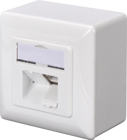 Wandmontage netwerkaansluiting CAT 6A 2x RJ45, afgeschermd