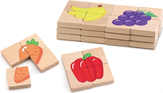Houten magnetische puzzel - fruit