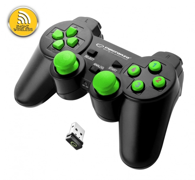 Draadloze controller Esperanza EGG108G (zwart-groen)