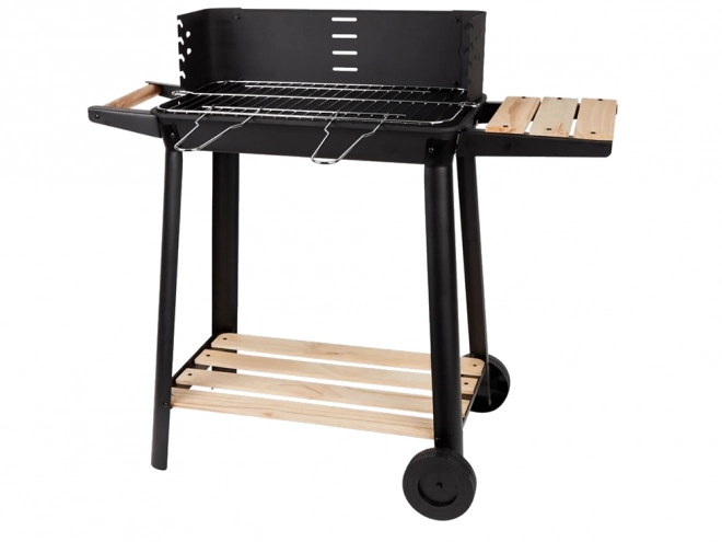 Tuin draagbare houtskoolgrill met verstelbaar rooster en planken