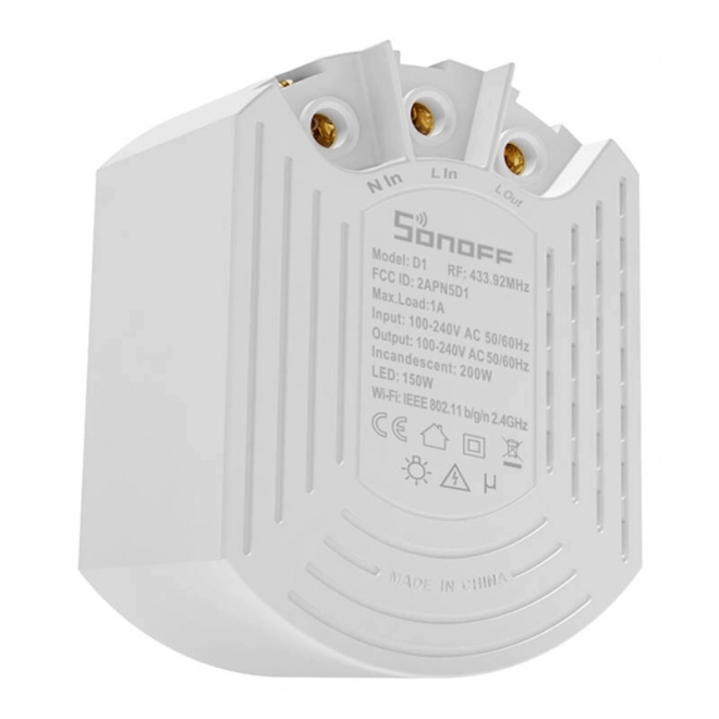Slimme lichtdimmer Sonoff D1 met afstandsbediening