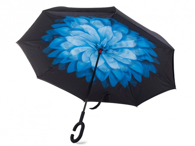Ombrella omgekeerd inklapbare paraplu sterke staven robuuste staande paraplu – Blauw