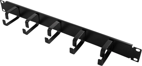 Kabelorganizer 19", 1U, 5 houders, zwart
