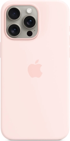 siliconen hoesje met MagSafe voor iPhone 15 Pro Max – lichtroze