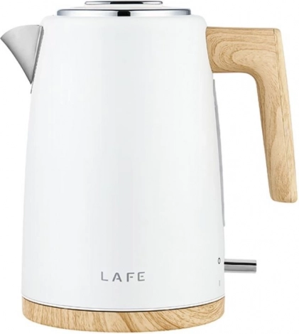 Elektrische waterkoker LAFE Scandi Pro wit met houten details