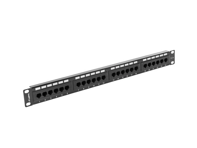 Patchpaneel 24 poorten 1U Cat 5e zwart