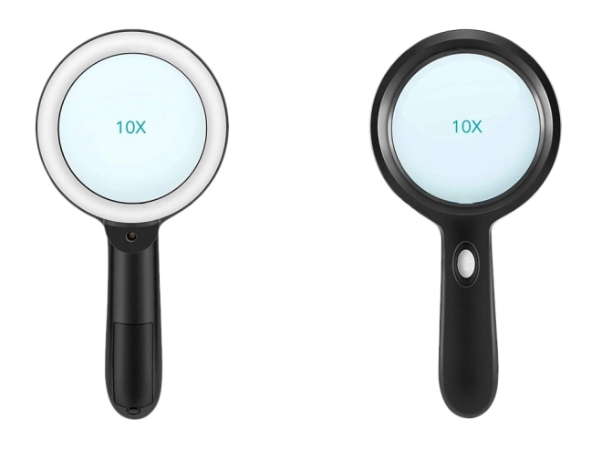 Handmatige loep met LED-verlichting 10x vergroting