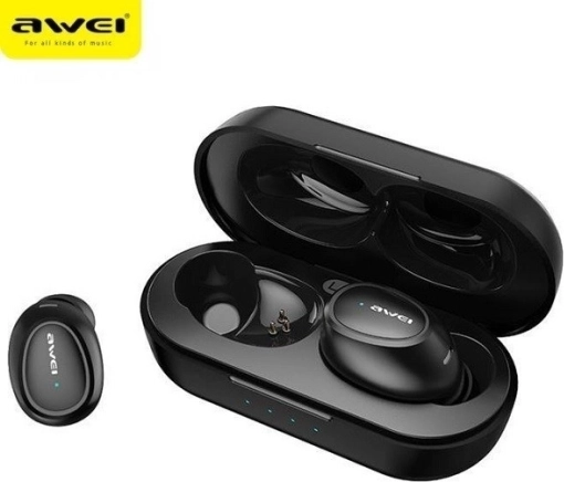 AWEI draadloze Bluetooth 5.0 oordopjes met oplaadstation, zwart